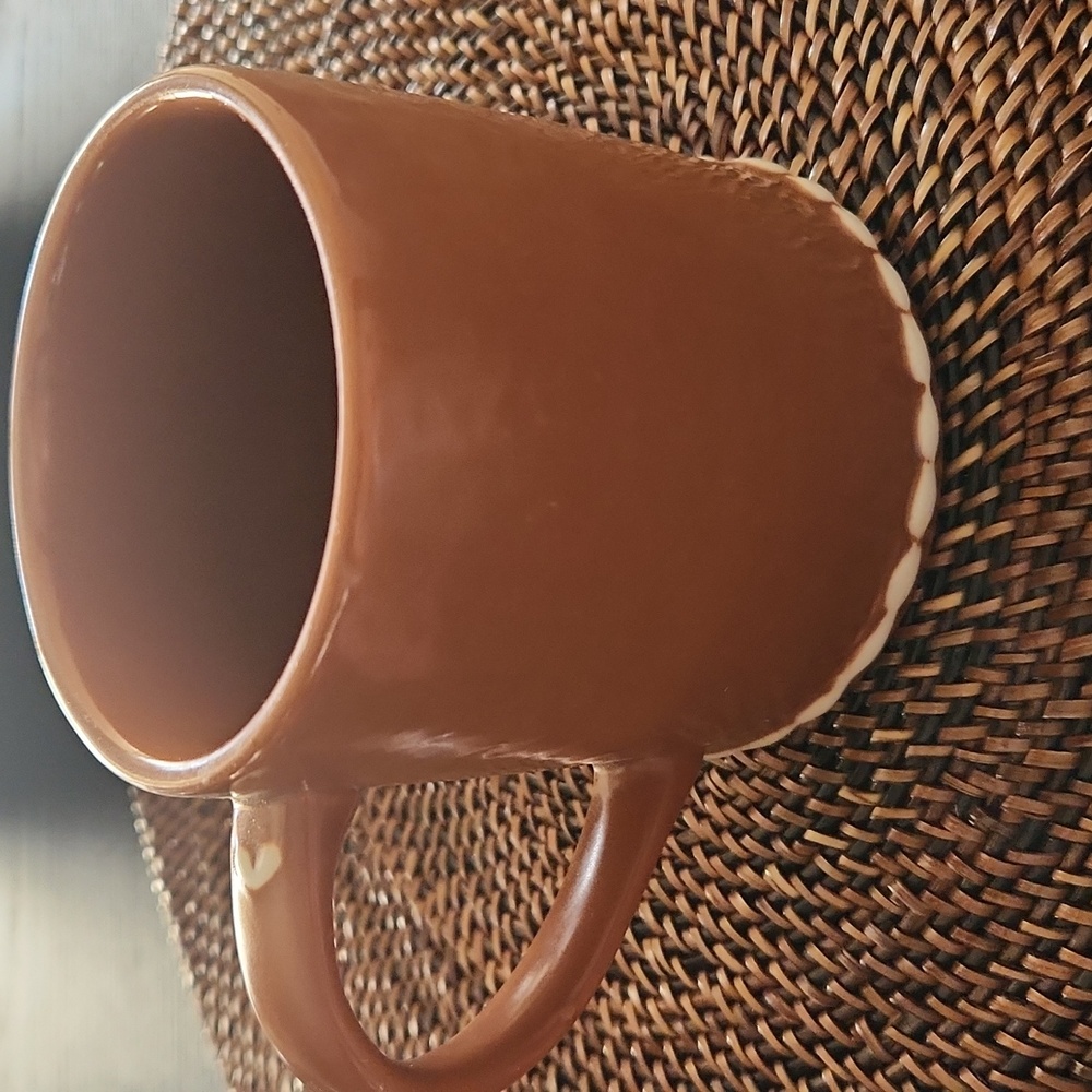 Pottery Barn, Gingerbread Brown & White Ceramic Mug letter "O" NWT - Picture 10 of 16